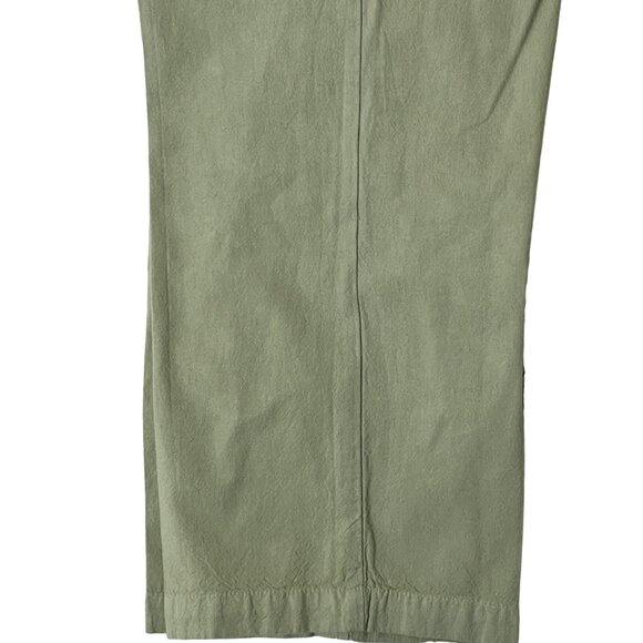 Erika Women's Drawstring Cotton Pants Olive Green Size 5 Wide Leg Cotton - Picture 4 of 11